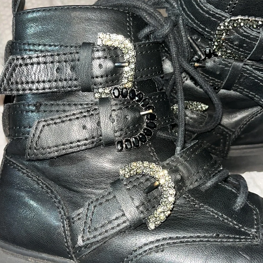 Zara Black Kids Jewel Boots Size 34 - Picture 13 of 15